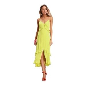 Lulu’s Lime Green Ruffle Dress